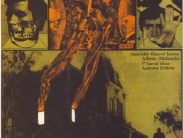 Filmový plakát Zdeňka Zieglera k filmu Psycho