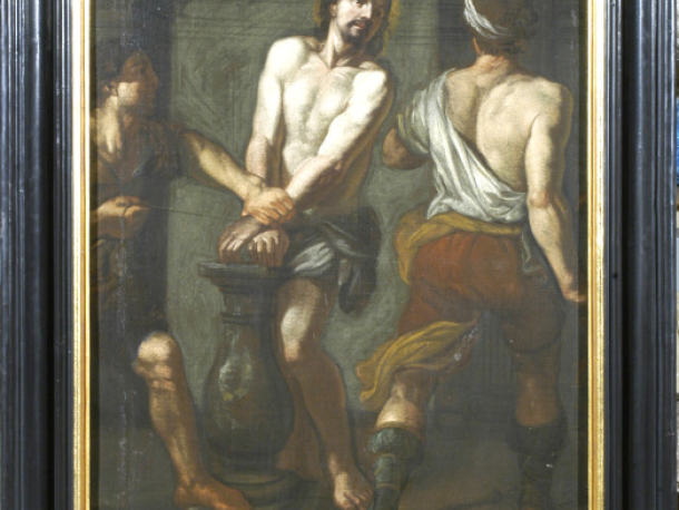 Bičování Krista, olej na plátně, 1. polovina 17. století, 94 x 69 cm.