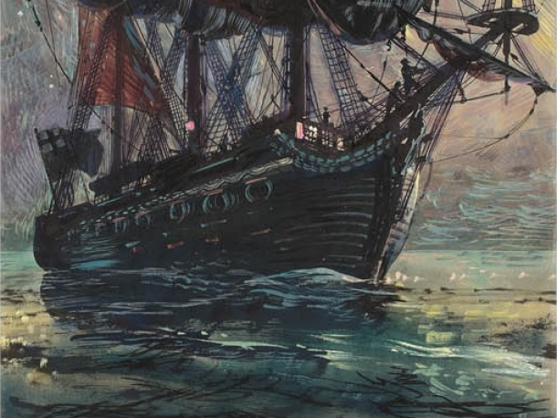 Zdeněk Burian. Ilustrace ke knize Ostrov pokladů