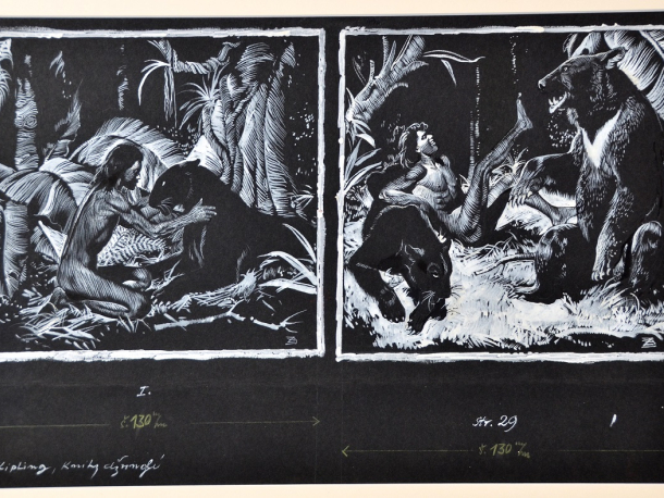 Zdeněk Burian. Ilustrace ke knize Kniha džunglí 