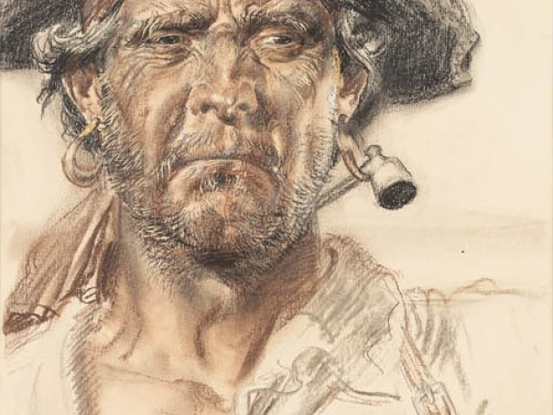 Zdeněk Burian. Ilustrace ke knize Ostrov pokladů