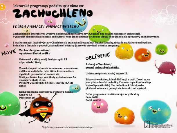 Lektorské programy k výstavě ZACHUCHLENO. Příběh animace / animace příběhu ve Středočeském muzeu v Roztokách u Prahy