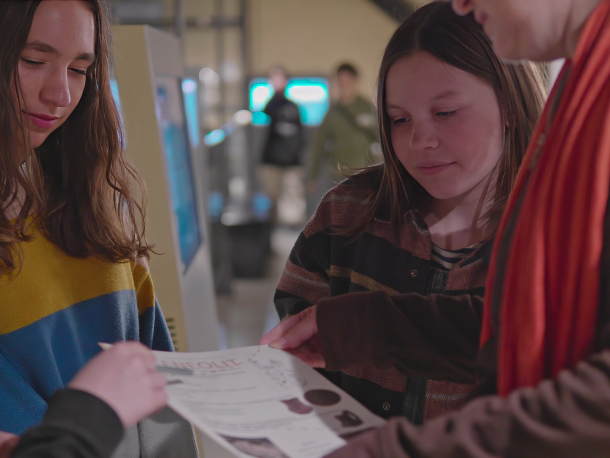 aktivita s pracovními listy v expozici Archevita