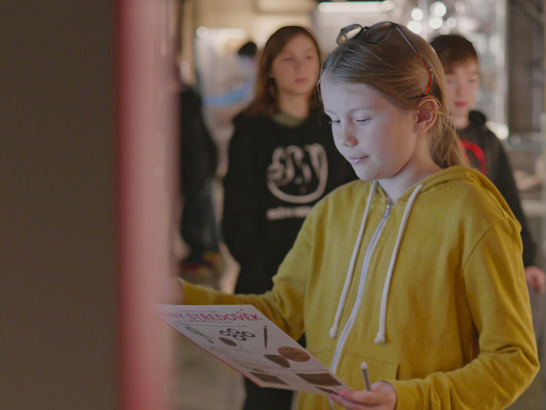 aktivita s pracovními listy v expozici Archevita