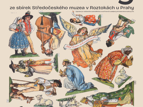 Plakát k výstavě Betlémy ze sbírek Středočeského muzea v Roztokách u Prahy