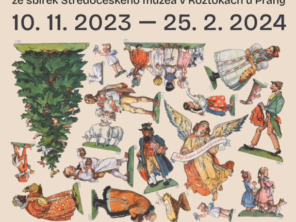 Pozvánka na komentované prohlídky k výstavě Betlémy ze sbírek Středočeského muzea v Roztokách u Prahy