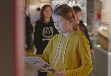 aktivita s pracovními listy v expozici Archevita